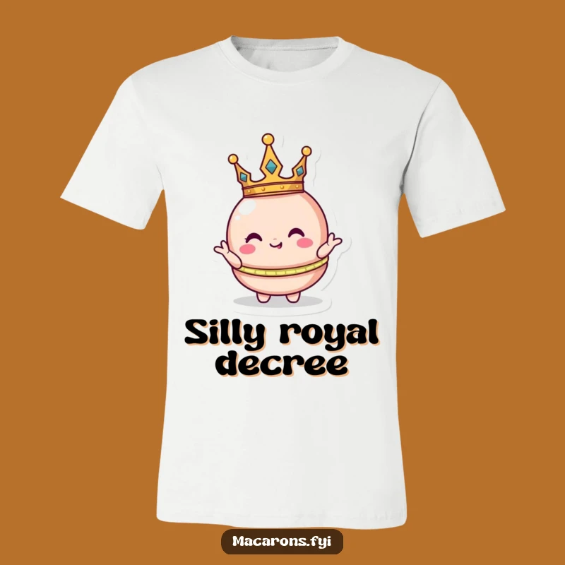 Funny Crowned Macaron T-Shirt: Wear Your Royal Absurdity