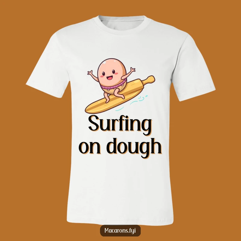 Funny Surfing Macaron Rolling Pin T-Shirt: Ride the Fun Funny Gift!
