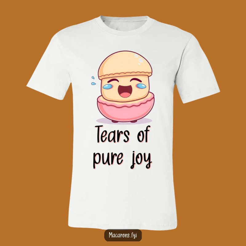 Funny Macaron Laughing Tee: Joyful Character T-Shirt Gift