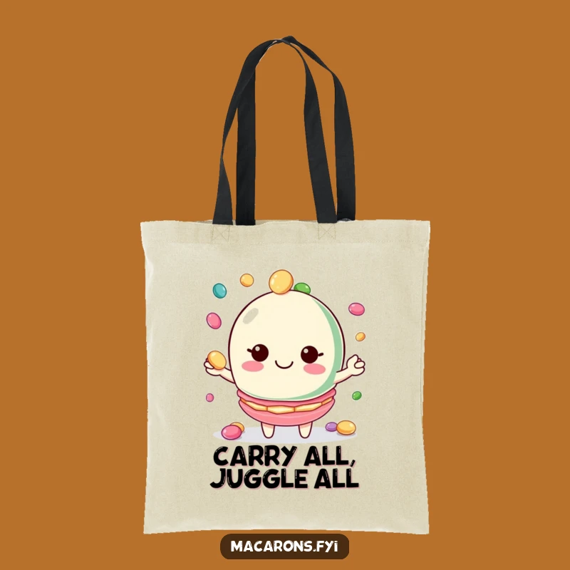 Funny Macaron Juggler Tote Bag: Carry Fun and Sweets Gift Bag