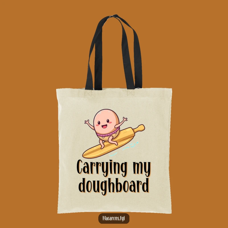 Funny Surfing Macaron Rolling Pin Tote Bag: Carry Your Adventure!