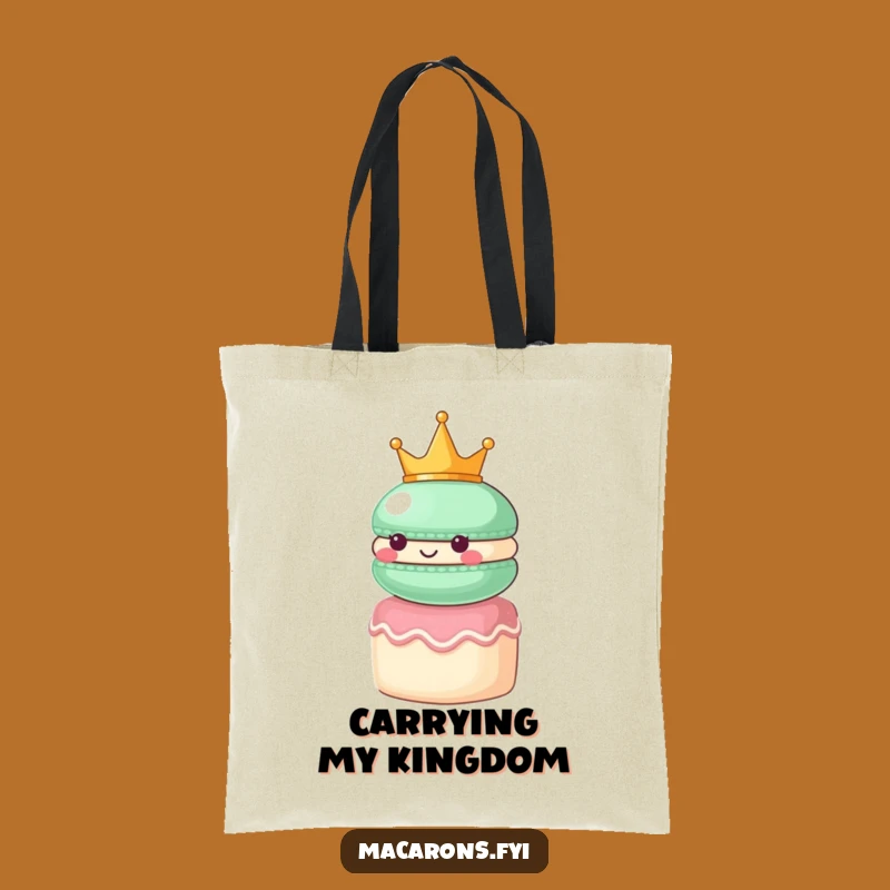 Funny Macaron King Tote: Regal Character Bag for Essentials