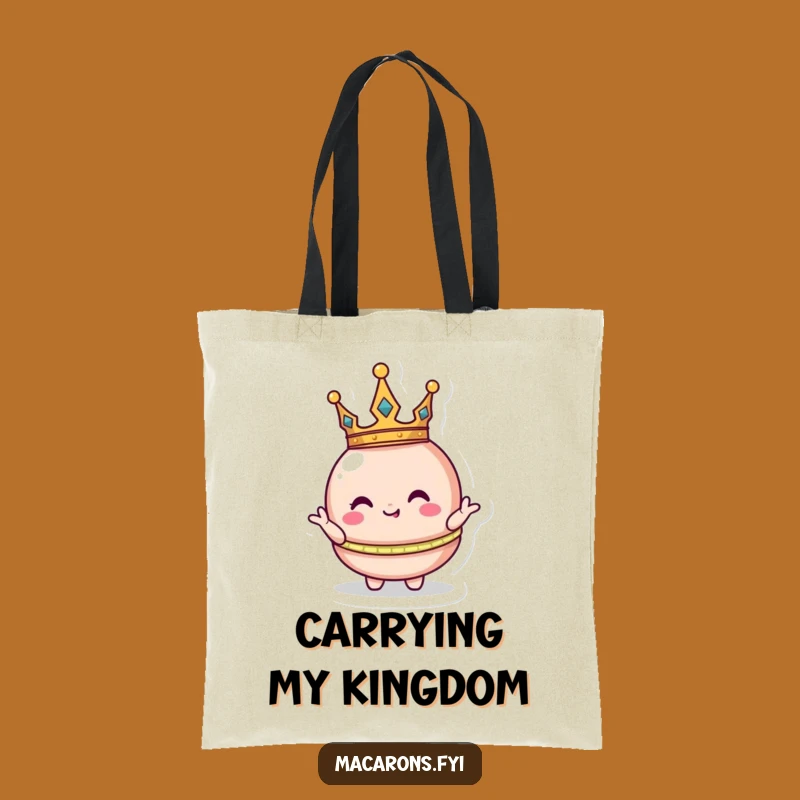 Funny Crowned Macaron Tote Bag: Carry Your Royal Sass