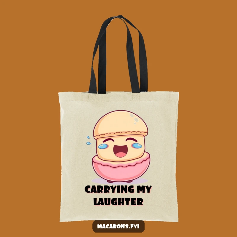 Funny Macaron Laughing Tote: Joyful Character Bag for Fun