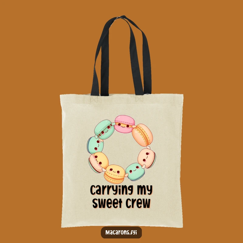 Funny Macaron Circle Tote Bag: Carry Your Sweets and Smiles in Style