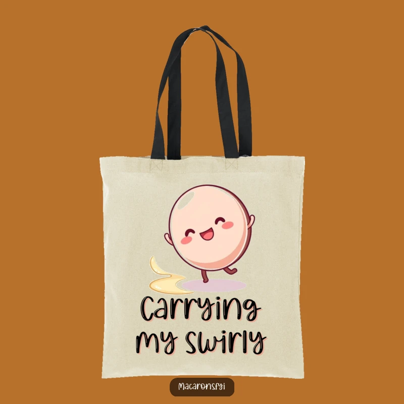 Funny Macaron Cartwheel Tote Bag: Carry Your Day with Swirls of Creamy Fun
