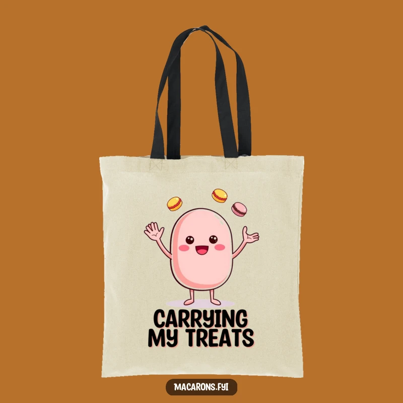 Funny Cheerful Macaron Juggler Tote Bag - Sweet & Humorous Carry-All Gift