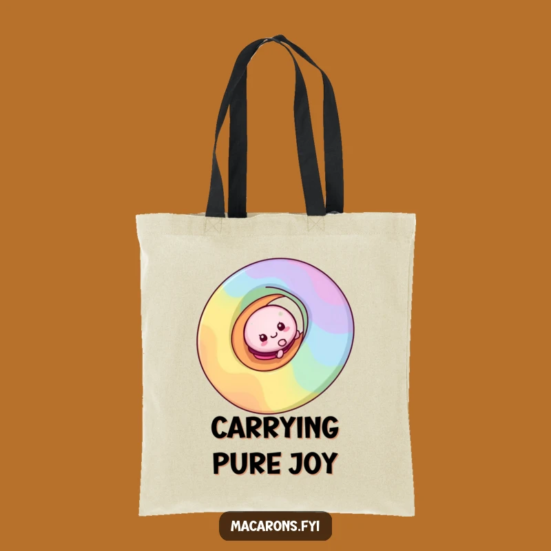 Funny Macaron Rainbow Slide Tote Bag: Carry Your Fun Everywhere