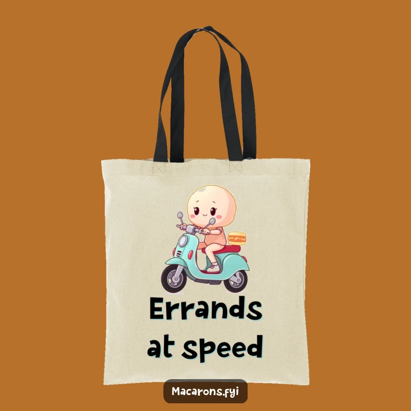 Funny Macaron Scooter Tote Bag: Carry Your Speed and Smiles Everywhere