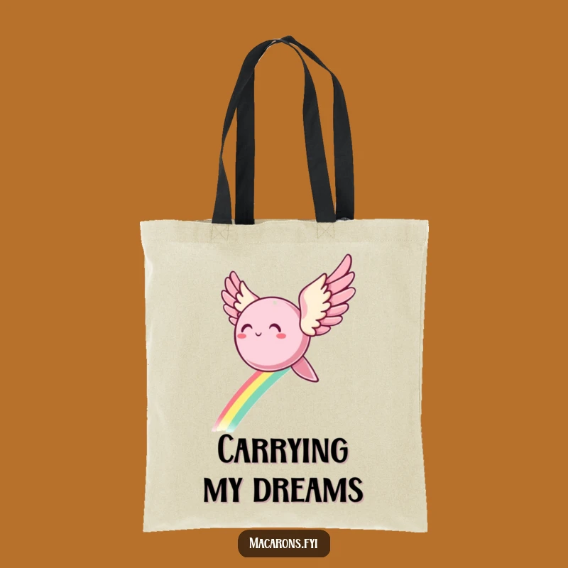 Funny Flying Macaron Wings Tote Bag: Carry Your Magic!