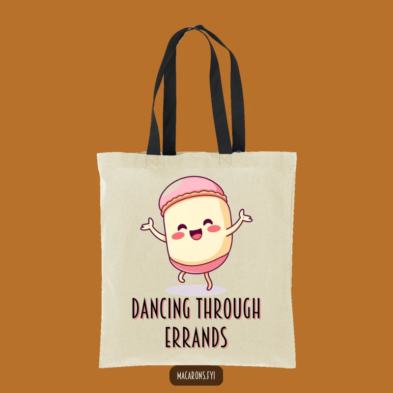 Funny Kawaii Macaron Dance Tote Bag: Silly Character Accessory Perfect Gift