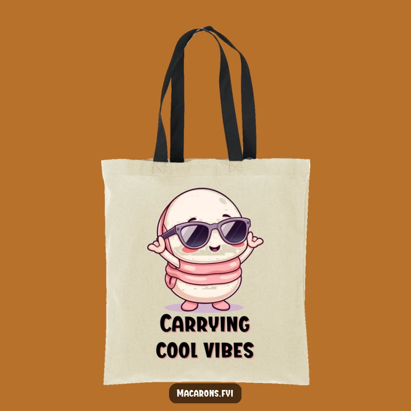Funny Kawaii Macaron Sunglasses Tote Bag: Cool Posing Character Accessory Gift