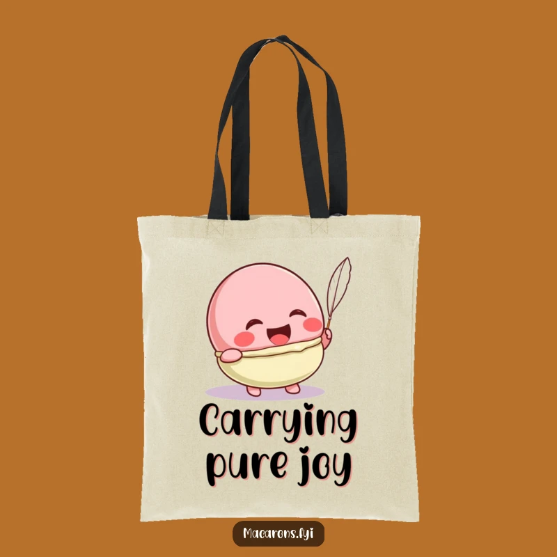 Funny Kawaii Macaron Tickle Tote Bag: Laughing Character Accessory Perfect Gift