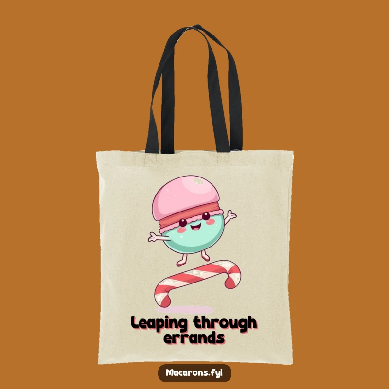 Funny Macaron Candy Cane Leap Tote Bag: Carry Sweet Fun, Practical & Stylish, Funny Gift!