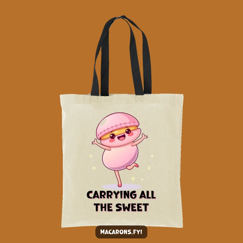 Funny Macaron Cartwheel Tote Bag: Carry Your Sweets & Style, Perfect Fun Accessory, Funny Gift!