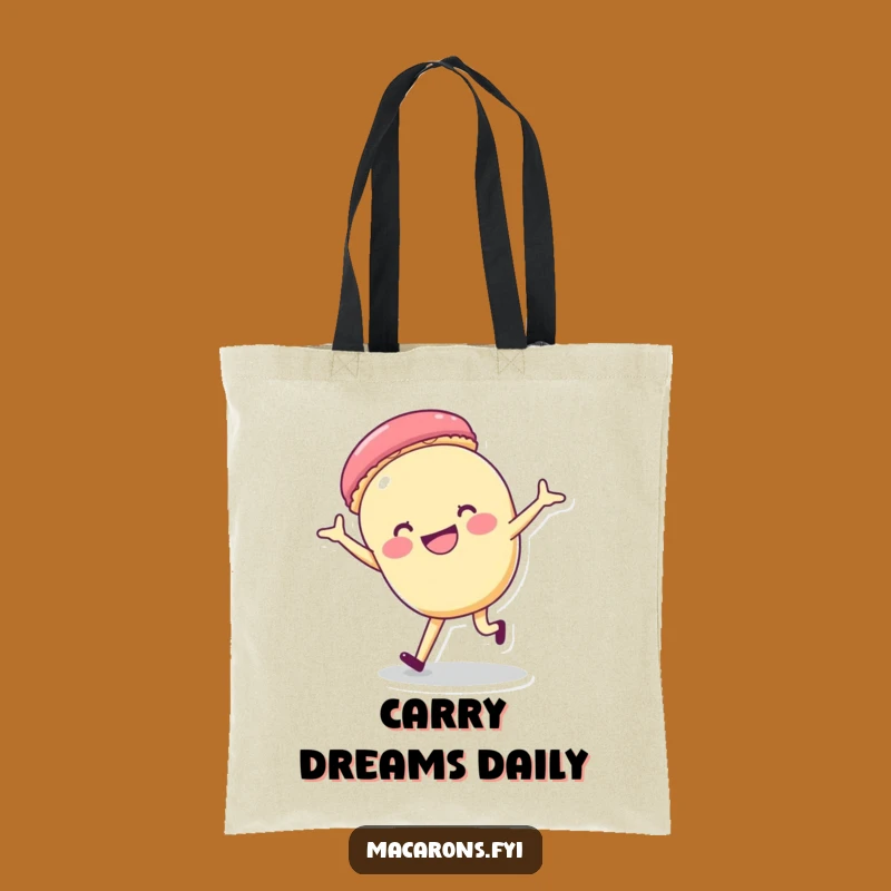 Funny Macaron Cartwheel Tote Bag: Joyful Flip, Chic & Comical Carry-all