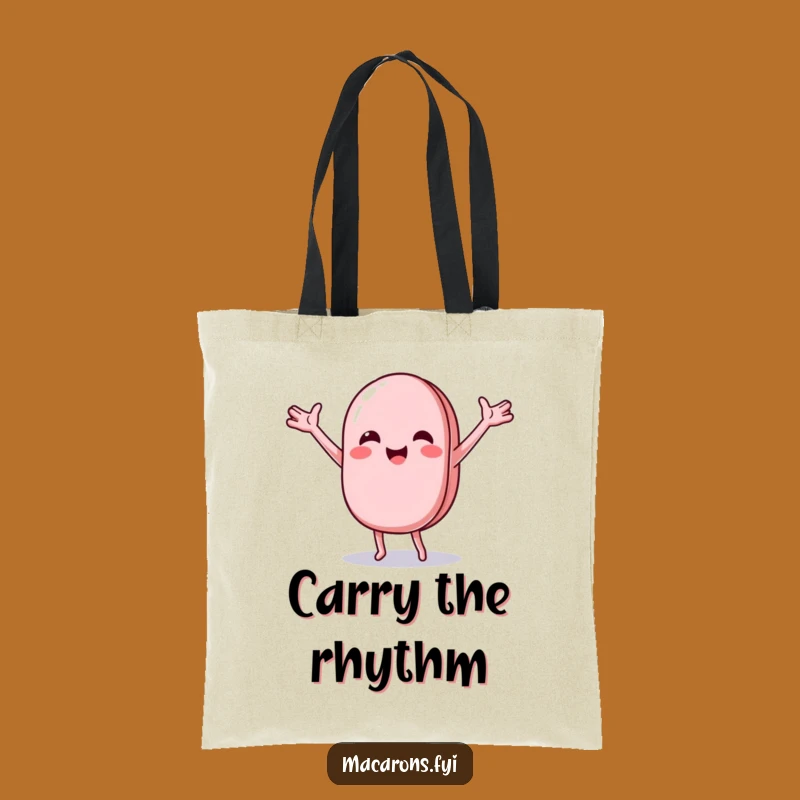 Funny Macaron Dance Tote: Joyful Character Bag for Errands