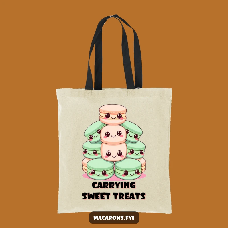 Funny Macaron Pyramid Tote Bag - Precarious Sweet Stack Carryall Gift