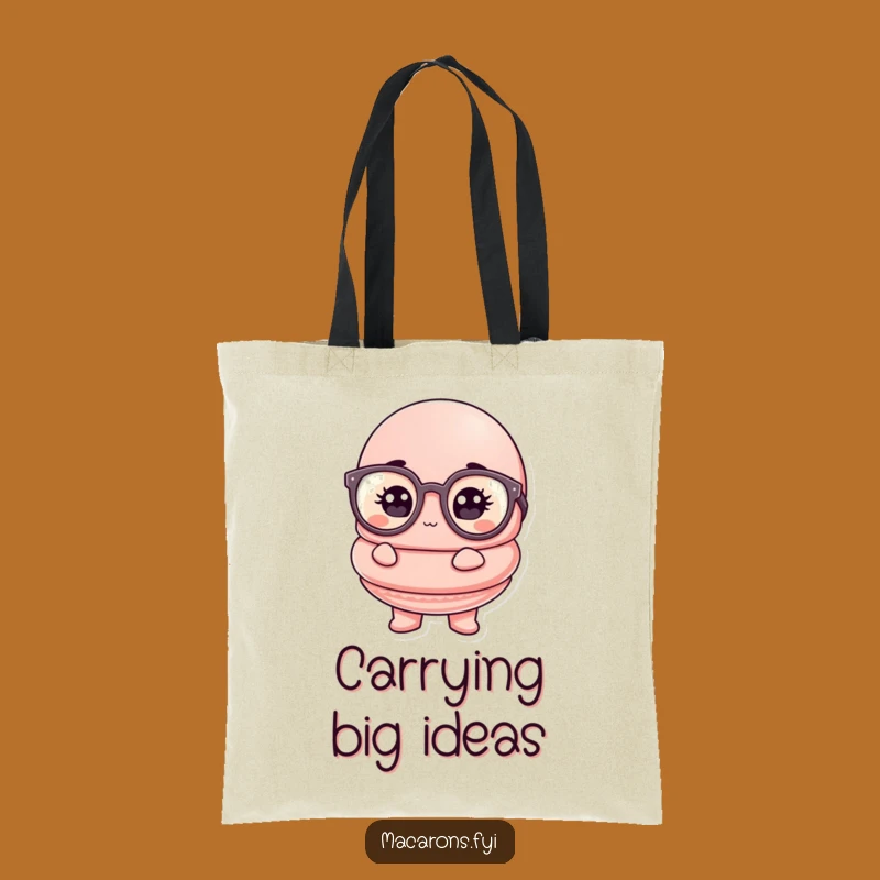 Funny Macaron Scholar Tote Bag: Carry Books and Brains Gift Bag