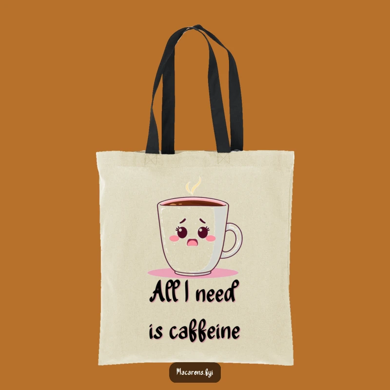 Funny Shocked Macaron Coffee Tote Bag: Carry Your Surprise!