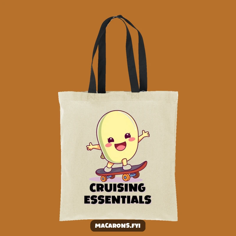 Funny Skater Macaron Tote Bag - Cool & Humorous Accessory Gift