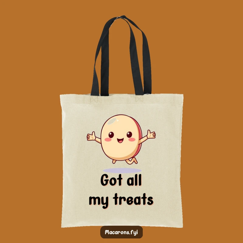 Funny Macaron Running Tote Bag: Joyful Pace, Chic & Comical Carry-all