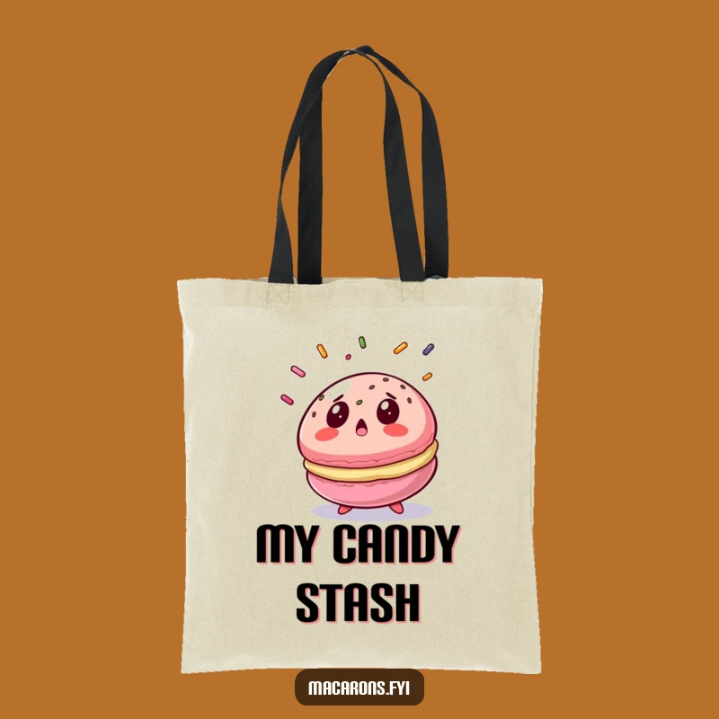Funny Surprised Macaron Tote Bag a Sweet Grocery Gift for Humor Lovers