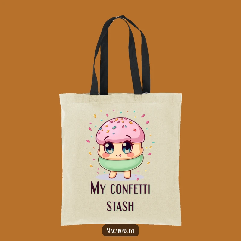 Funny Macaron Confetti Tote Bag: Carry Your Day with Sweet, Cheerful Style