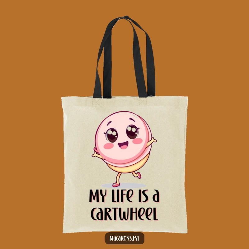 Funny Kawaii Macaron Cartwheel Tote Bag: Carry Joy, Ideal Gift for Shoppers