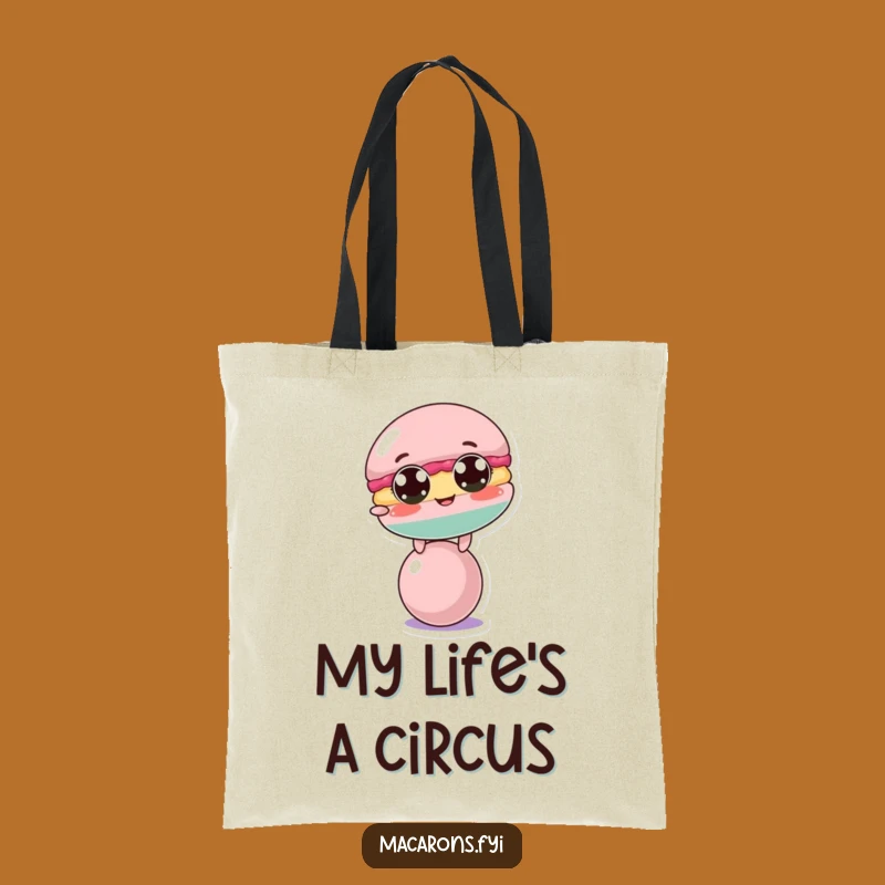 Funny Macaron Balance Tote Bag: Carry Your Essentials with Comedic Flair