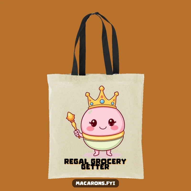 Funny Royal Macaron Tote Bag - Carry Your Kingdom in Style!