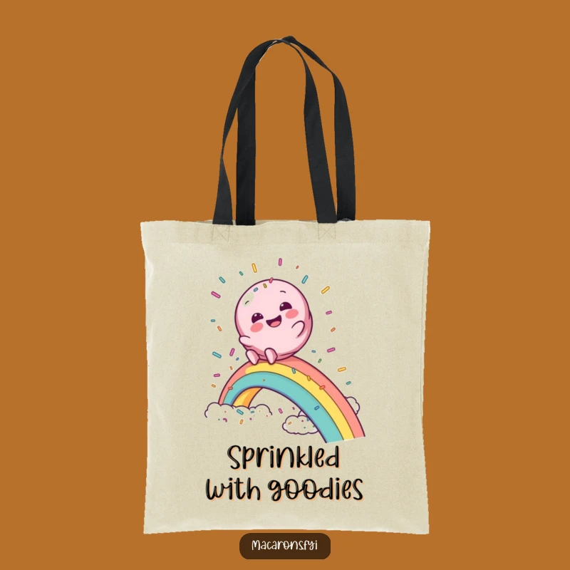 Funny Macaron Rainbow Slide Tote Bag: Carry Your Magic!