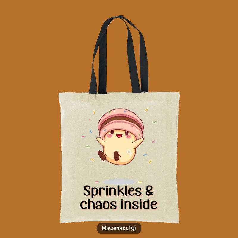 Funny Macaron Cartwheel Tote Bag: Carry Your Essentials with Sweet, Hilarious Style